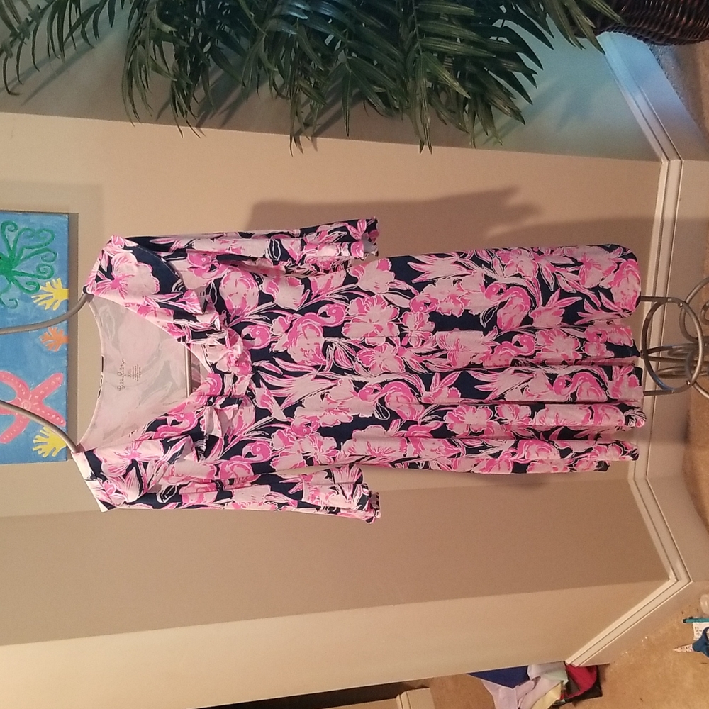 Lilly Pulitzer pink flamingo dress size XXS